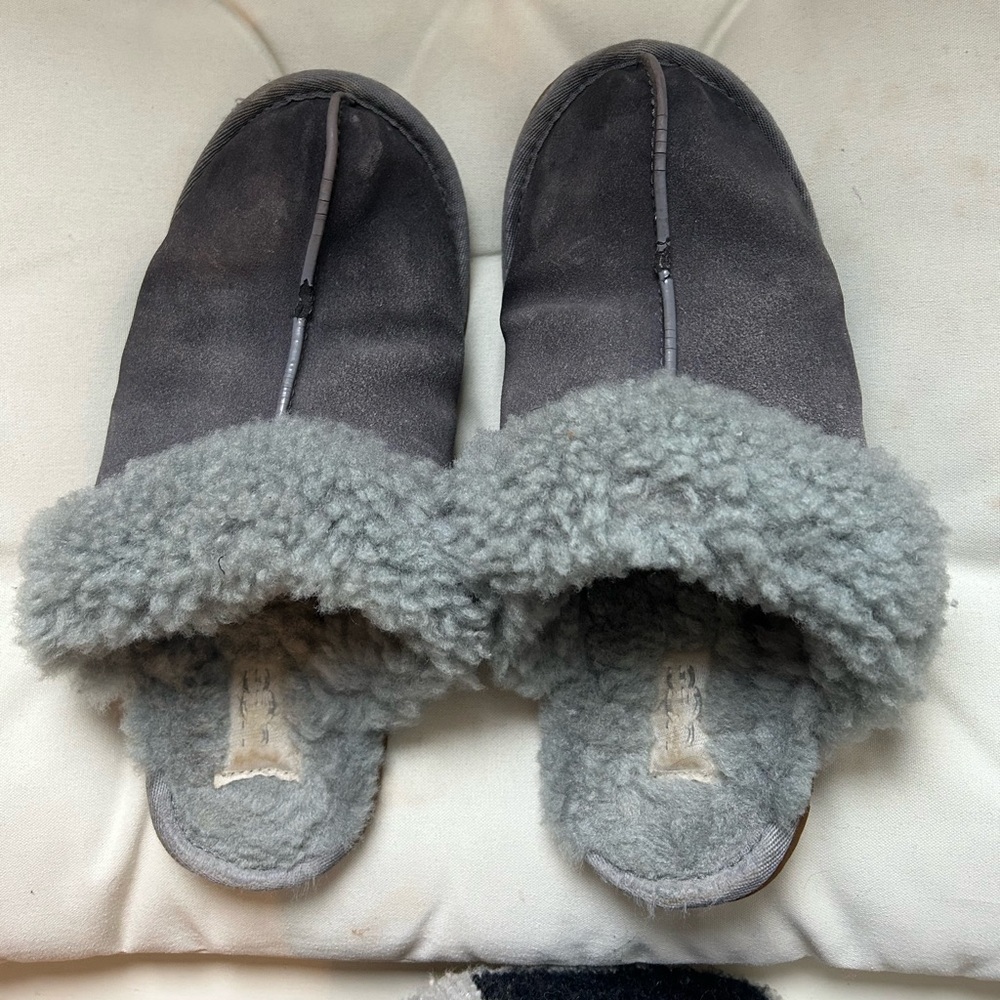 UGG Gray Shearling Slippers